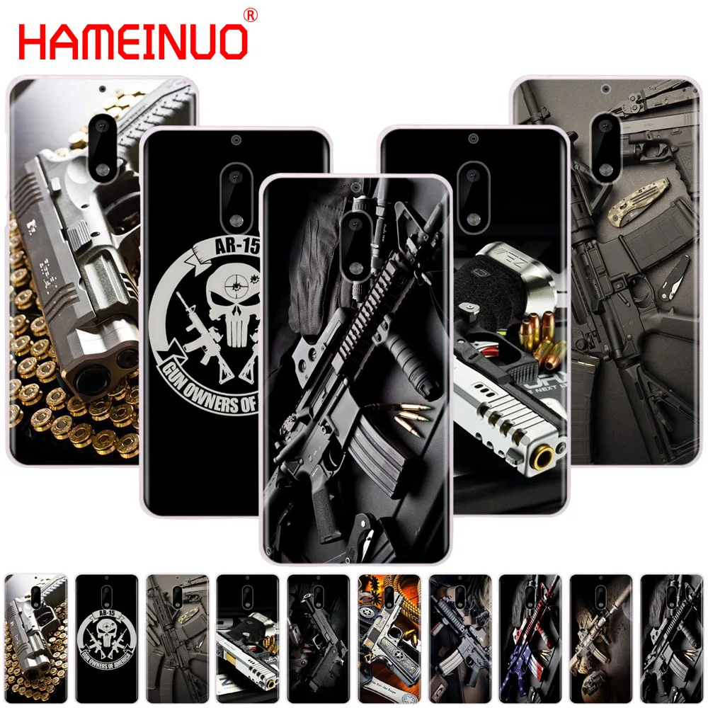 

HAMEINUO Hot Sale Nice Weapons Rifle Guns Sniper pistol bullet cover phone case for Nokia 9 8 7 6 5 3 Lumia 630 640 640XL 2018