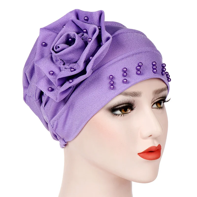 Helisopus женский стиль гофрированный большой цветок шарф Кепка мусульманский головной убор тюрбан после химиотерапии дамские банданы аксессуары для волос