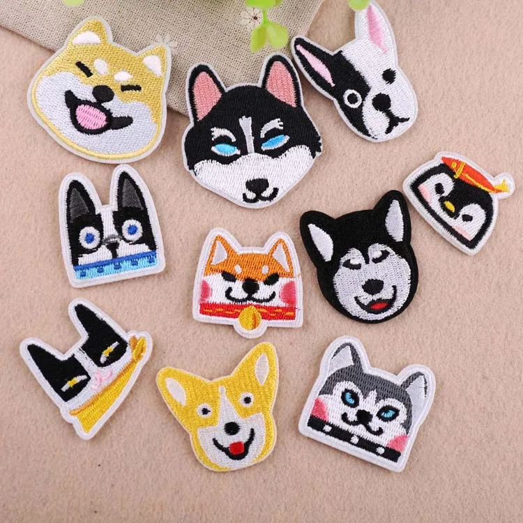 

1Pcs Dog Embroidery Patch Heat Transfers Iron On Sew On Patches for DIY Clothes T-shirt Cloth Sticker Decorative Appliques 47299