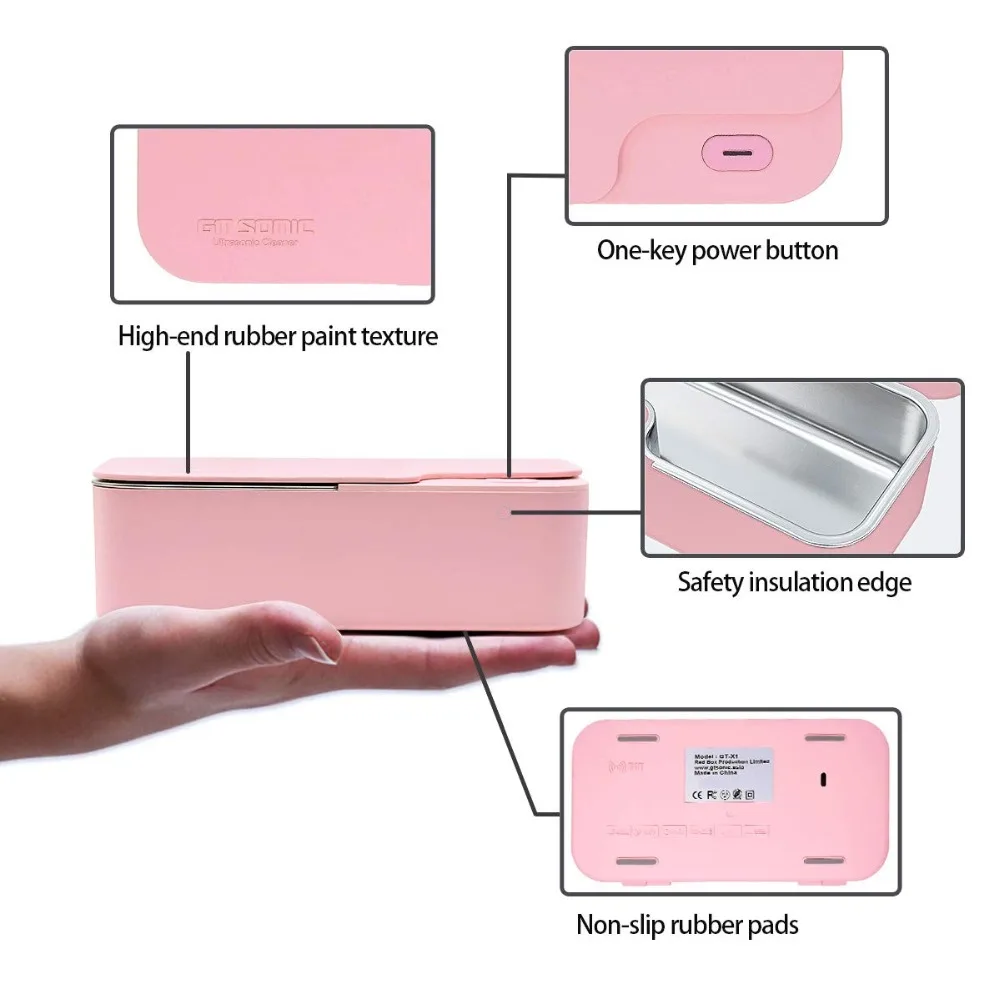 GT sonic X1 мини Ультра звуковой очиститель 450 мл 40 кГц 15 Вт машина для чистки ювелирных очков интеллектуальное управление Ультра звуковой очиститель для ванны