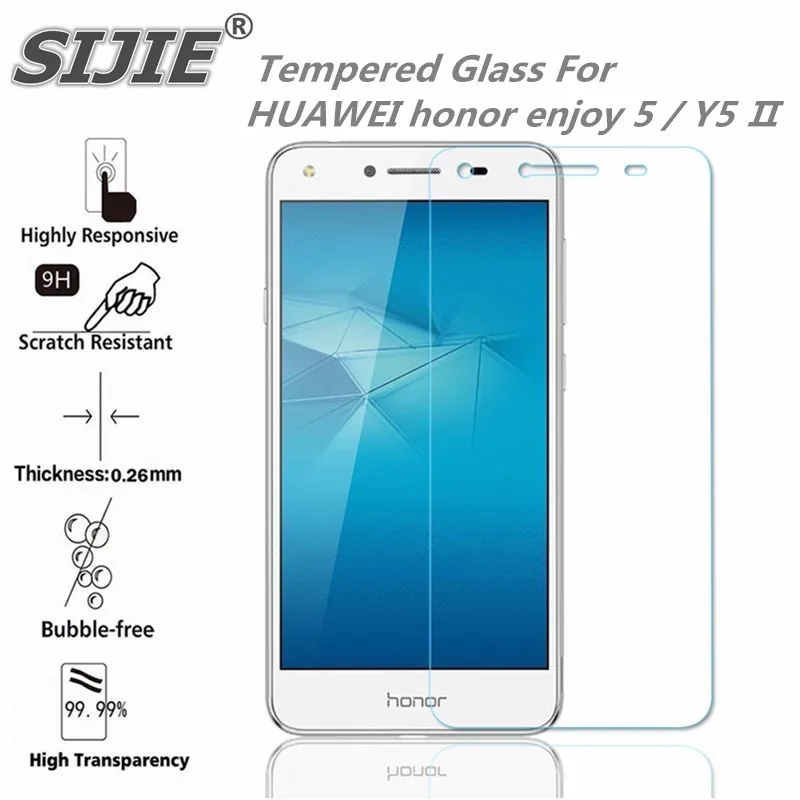 

SIJIE Tempered Glass For HUAWEI honor 5A /Y5 2 2.26mm Screen Protector protective front stronger 9H hardness thin discount
