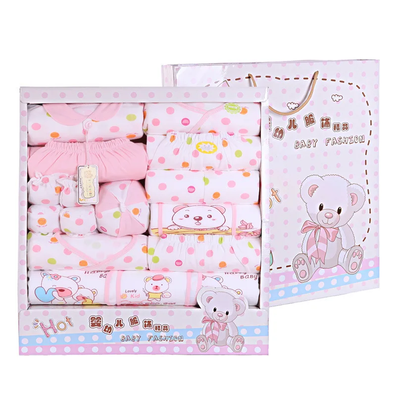 

100% cotton 17pcs/set New born baby girl/boy Clothing set clothes Lovely Cartoon Spring Summer Newborn girls' clothing sets