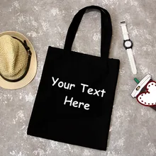 Новая черная сумка-шоппер с буквенным принтом, повседневная холщовая Женская Портативная сумка для покупок на плечо, Эко сумка для покупок, дорожная сумка