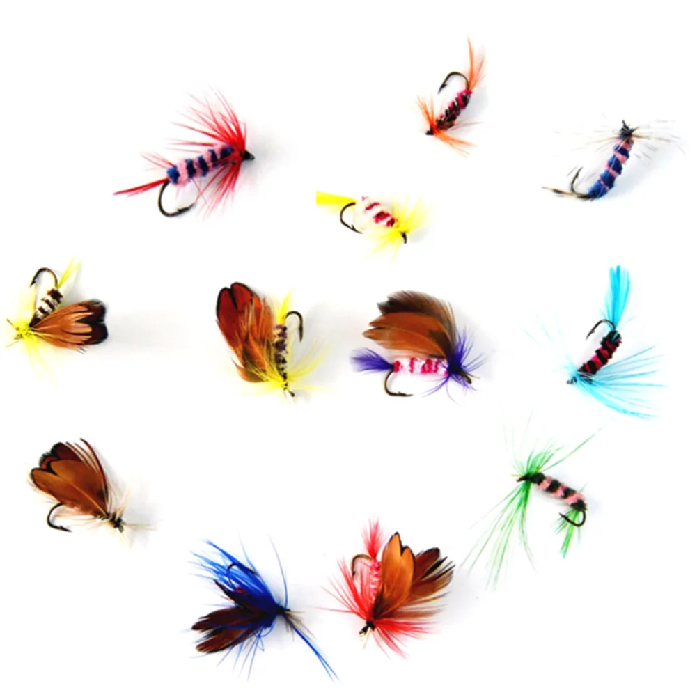 12 Pcs/set Various Dry Fly Fishing Trout Salmon Dry Flies Fish Hook