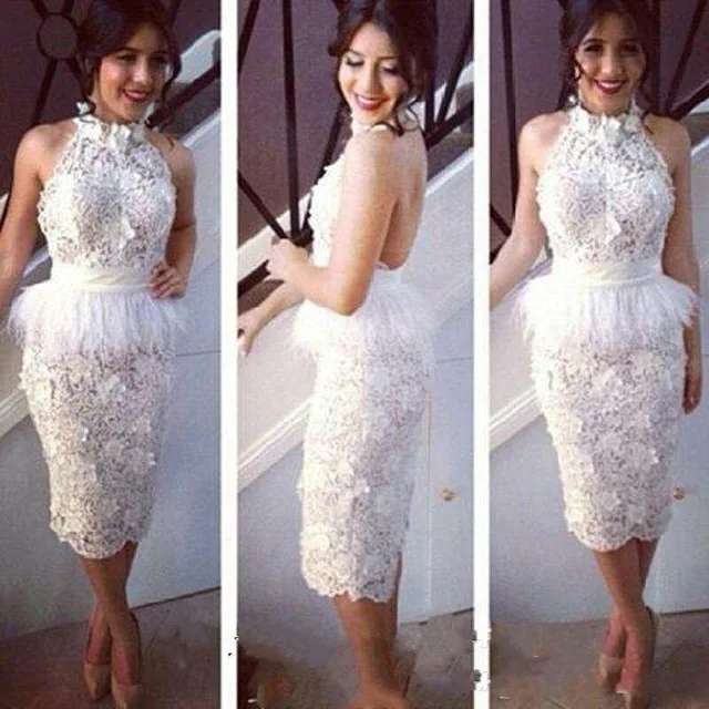 lace and feather dress