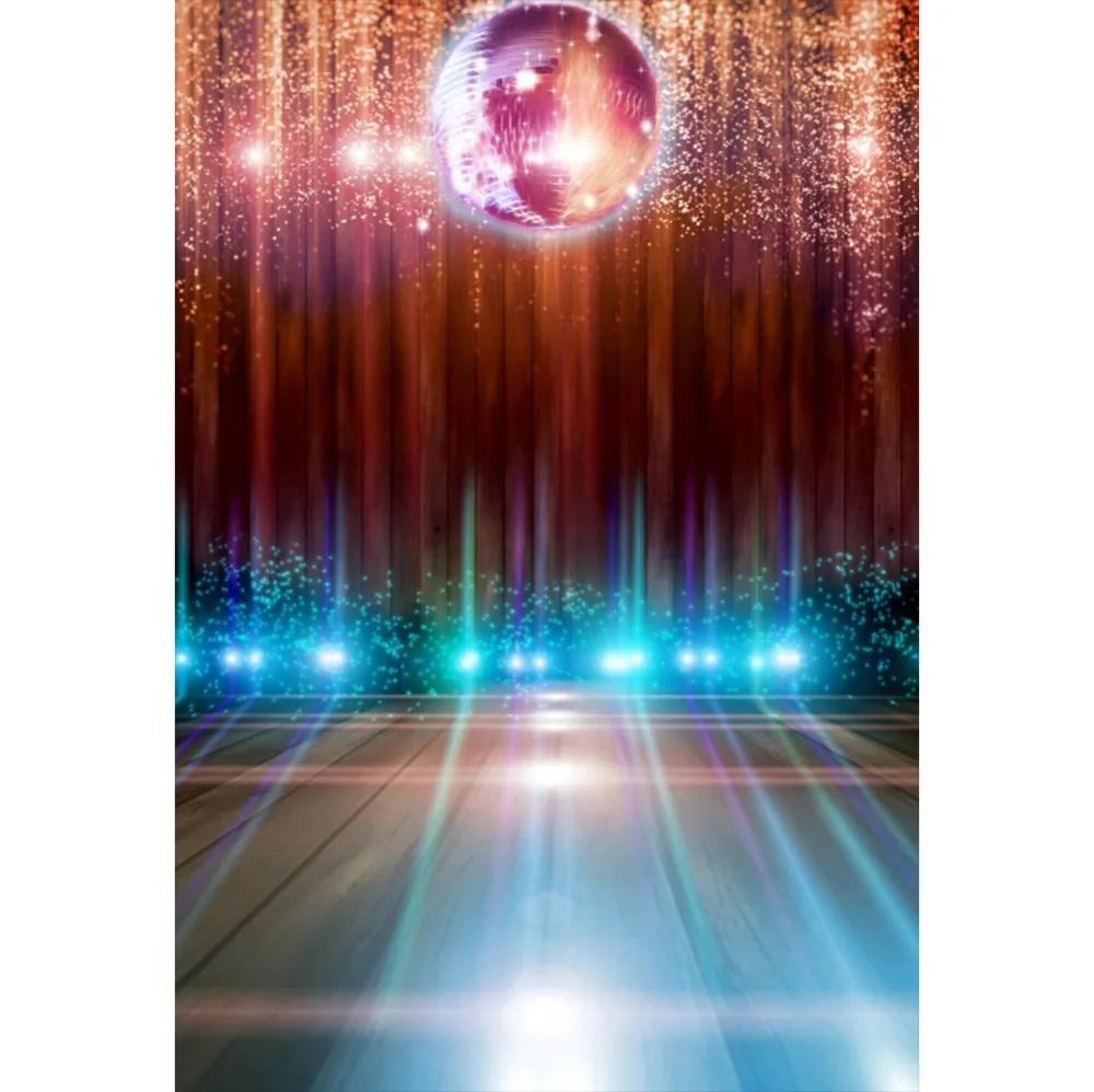 

Laeacco Vinyl Backgrounds Musical Balls Stage Shiny Polka Dots Light Wooden Wall Baby Portrait Photo Backdrops For Photo Studio