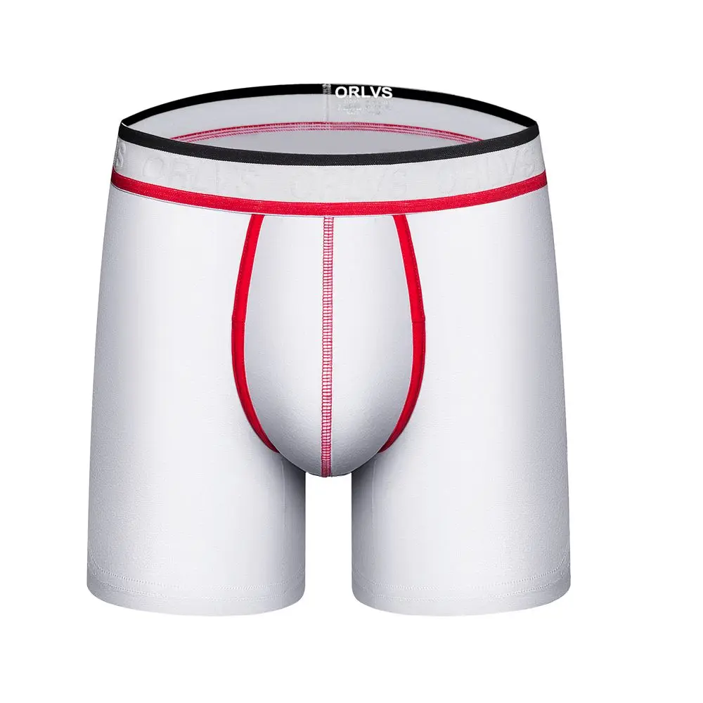 

ORLVS Brand Male Panties Breathable Boxers Cotton Men Underwear U convex pouch Sexy Underpants Solid Men Homewear Shorts