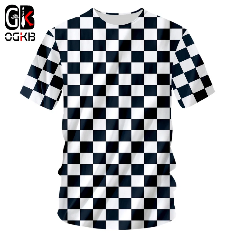 OGKB, летние топы, мужская повседневная футболка, крутая, с принтом, черная, белая, в сетку, 3D, футболка, мужская, хип-хоп, короткий рукав, круглый вырез, футболки, Прямая поставка
