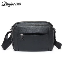 DANJUE Danjue Genuine Leather Mens Shoulder Messenger Bag Crossbody Bag Vintage fashion men bags real leather guarantee men bags