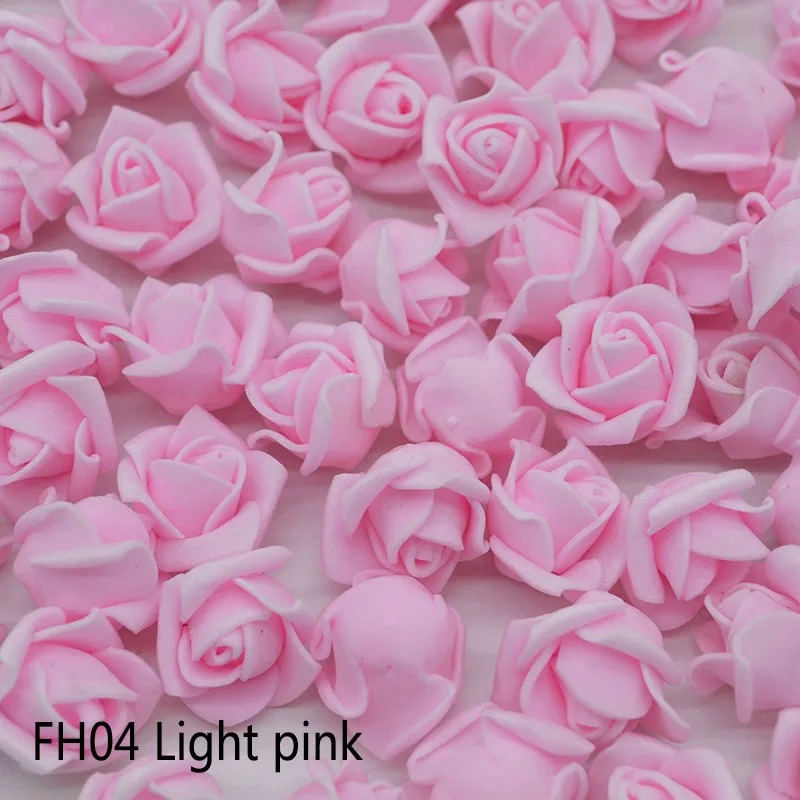 100 шт. 2 см мини розовыми цветами искусственных пенополиэтилен головка цветка дома Свадебные украшения DIY помпоном Скрапбукинг Craft поддельные цветы - Цвет: Light pink