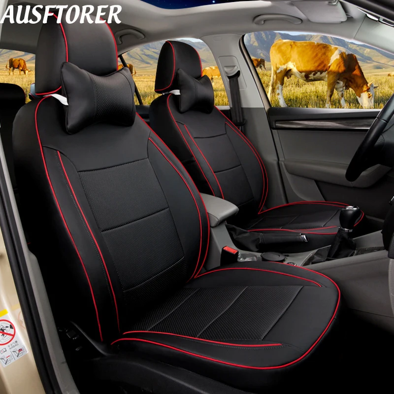 AUSFTORER Genuine Leather Car Seat Covers for Jeep ...