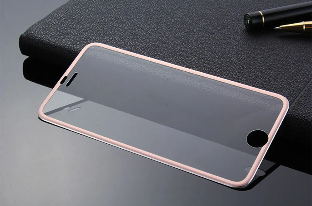 

For iphone 7 4.7 inch Full Cover Tempered Glass Film Screen Protector Hard Metal Edge Rose Gold for iPhone 7 Glass#P3