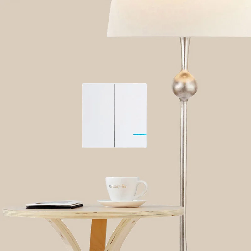 

Push Button LED Lamp Wall Switch Remote Wireless Touch 2-Gang 220v light Switch Waterproof Switches