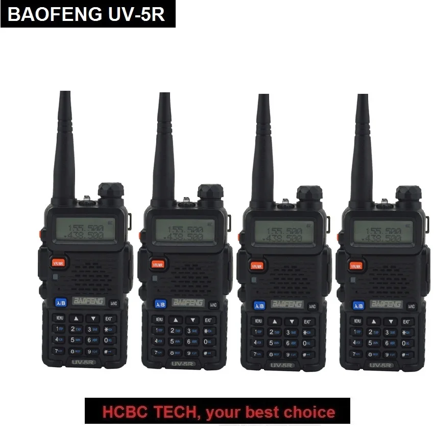 

4PCS 100% Original BAOFENG UV-5R Portable Two Way Radion 136-174MHZ/400-520MHZ 128CH 1800MAH 5W Ham Transceiver Communicator