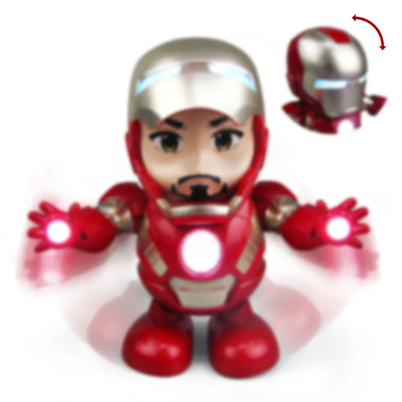 

Dance Iron Man Action Figure Toy LED Flashlight with Sound Avengers Iron Man Hero Electronic Toy Dropshiping Toys for Children