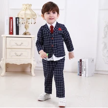 

wedding suit for kids kids blazers suits baby boy fashion long sleeve prom formal blue plaid dress boys formal wear clothing set