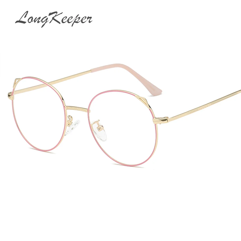 

2019 New Designer Woman Glasses Optical Frames Metal Round Glasses Frame Clear lens Eyeware Black Silver Pink Gold Eye Glass