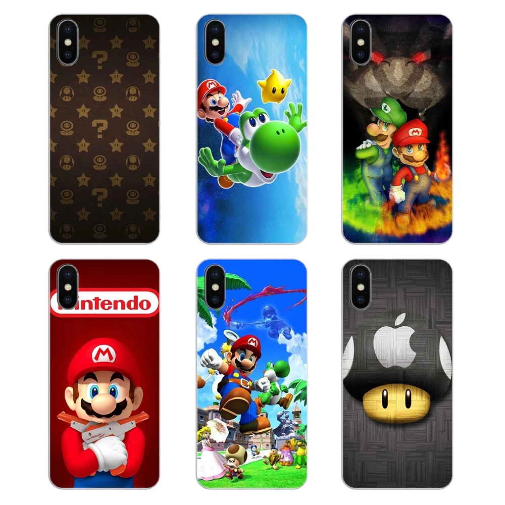 

For Samsung Galaxy A5 A6 A7 A8 A9 J4 J5 J7 J8 2017 2018 Plus Prime Super Mario Bros Mushrooms Art Poster Silicone Phone Bag Case