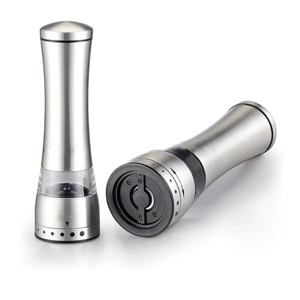 

2 Pcs/Lot Stainless Steel Pepper Grinder Manual Salt Pepper Mill Grinder Portable Kitchen Mill Muller Tool DROP SHIPPING