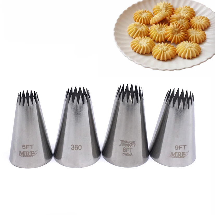 

Large Size Open Star Tips Icing Piping Nozzles Cookie Cake Decorating Pastry Tip Sets Fondant Cake Tools