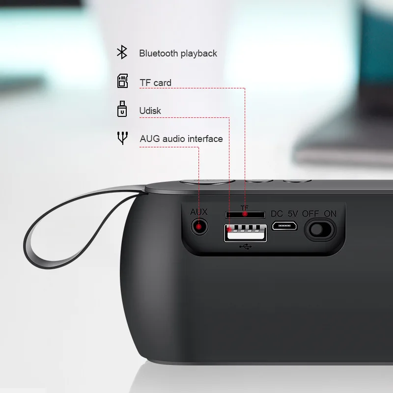 SANLEPUS портативный Bluetooth беспроводной динамик стерео звук с микрофоном TF карта FM радио AUX MP3 Воспроизведение музыки открытый динамик Саундбар