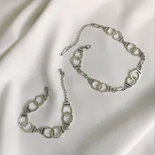 Панк мода ювелирные изделия наручники Модный кулон чокер колье классика ожерелье для женщин ювелирные изделия для лучших друзей