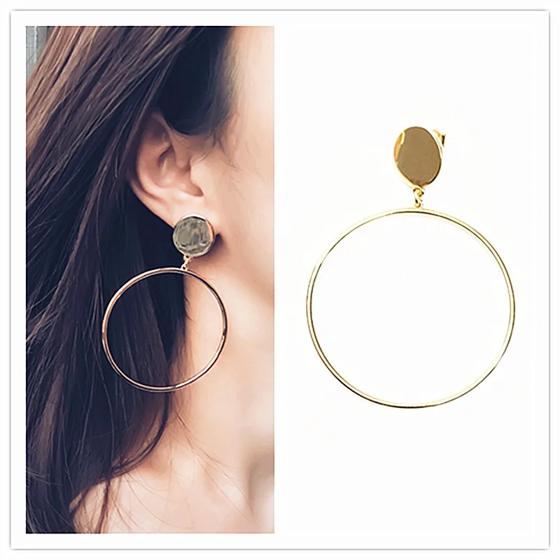 

New accessories wholesale fashion runway Hoop is Europe and the metallic ring earrings female stud earrings