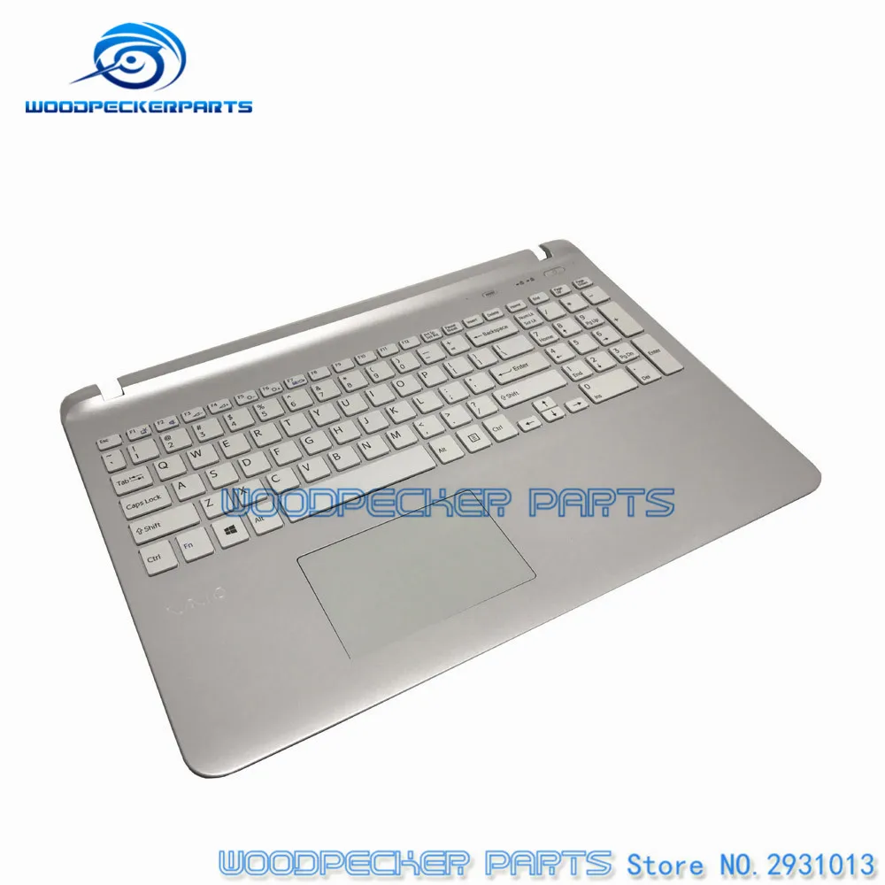 

NEW Laptop For Sony SVF15 FIT15 SVF151 SVF152 SVF153 SVF1541 SVF15E US white keyboard with frame Palmrest Touchpad Cover