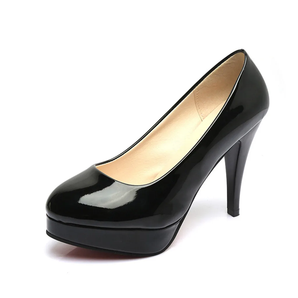 

SAGACE Women's Ladies Fashion Round Toe Solid High Heels Single Work Business Sexy High Quality Outsid Ladies Shoes 2019