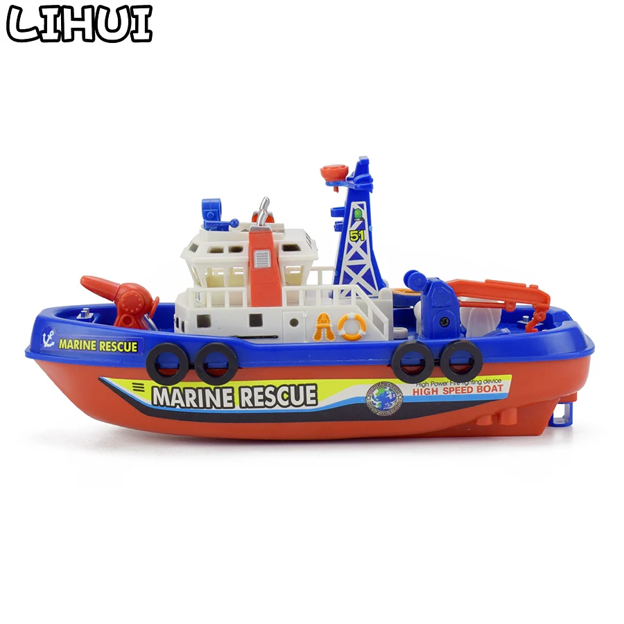 Модель Электрической пожарной лодки имитация морской спасательной Игрушки
