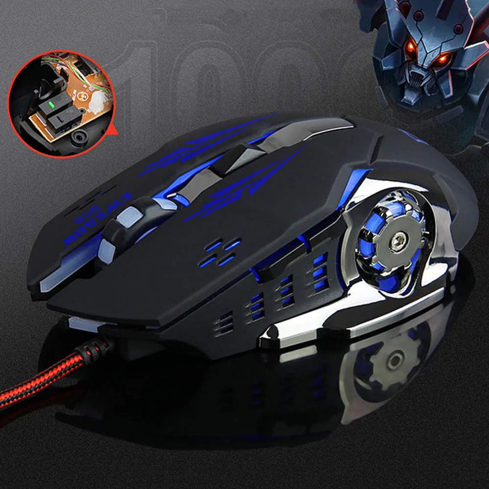 High quality Usb Wired Mouse E-Sport Weighted Gaming Luminous Mouse Four-Color Breathing Light DPI3200 Laptop Desktop Computer