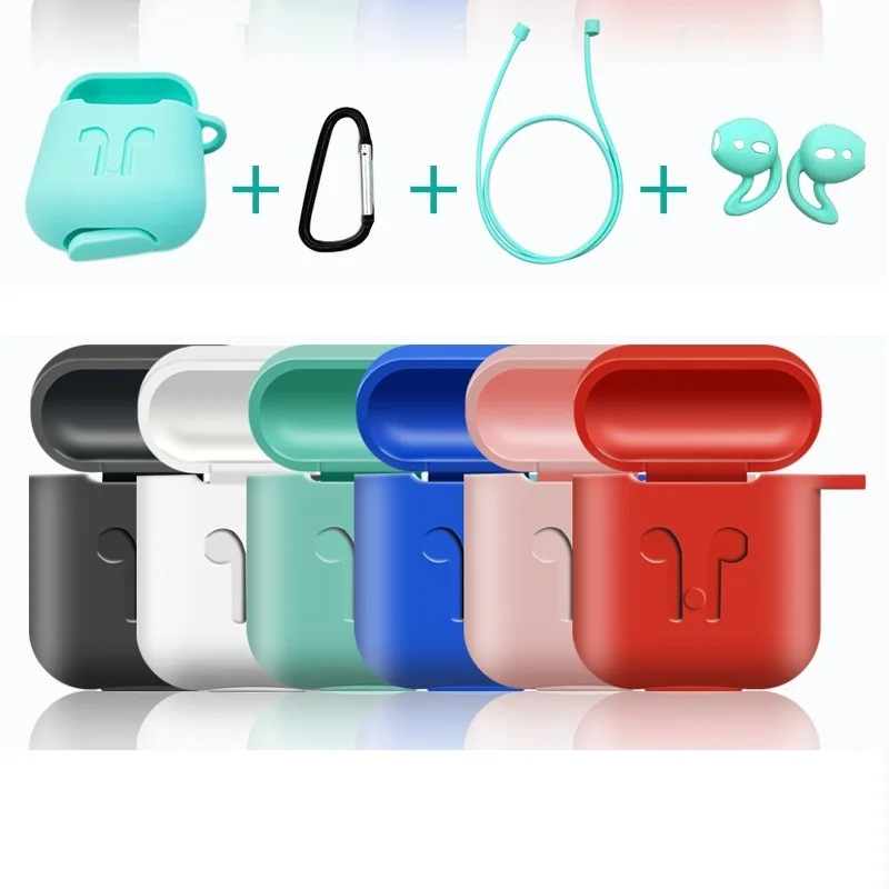 

Earphone Accessories Silicone Skin Case For Apple Airpods Proof Protector Cover Storage Case Pouch Anti Lost True Wireless