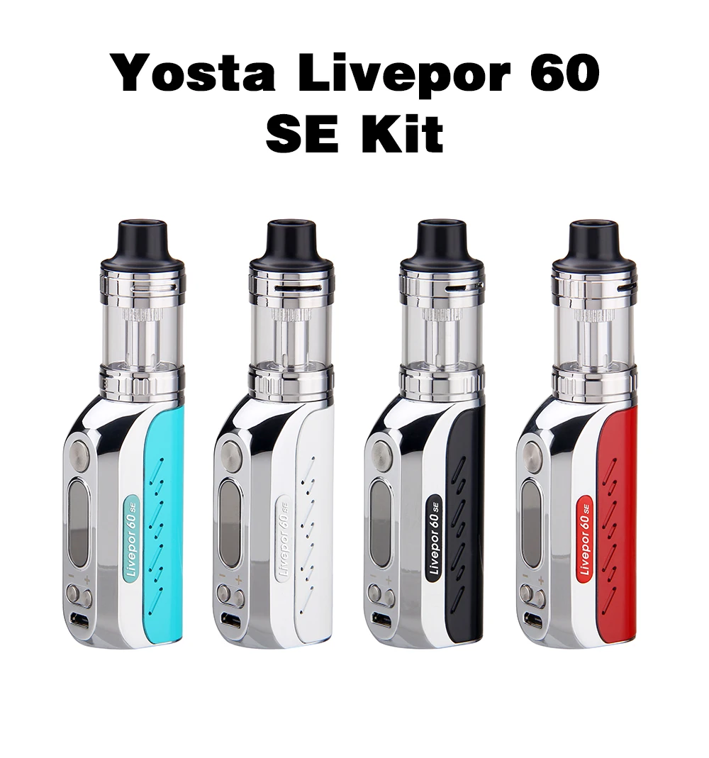 Yosta Livepor 60 SE Vape Kit 60W Box Mod 510 Thread 3ml Vaporizer 1500mAh Built-in Battery Electronic Cigarette Vapour Cigarette