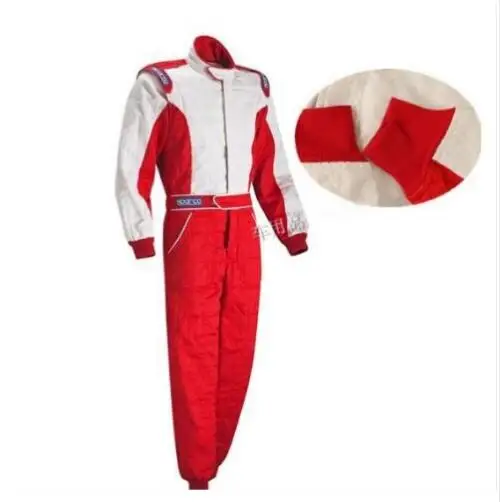 Для Мужчин's и wo Для мужчин мотоциклетные сиамские гоночный костюм Kart, тренировочная одежда, блестящая поверхность F1 сиамские гоночный костюм дрейф автомобиль подготовки - Цвет: Красный