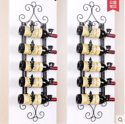 

European style Metal Red wine rack Bronze Iron wheels Design Wine Holder Home Bar Decor Shelf display Beer whisky wine Bottles