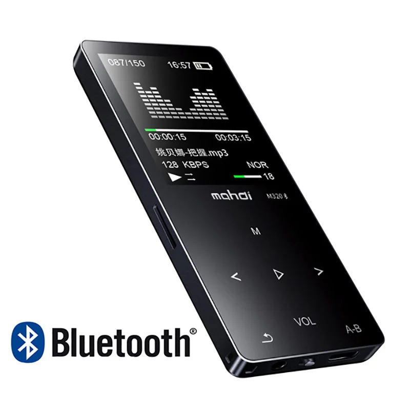 New Metal Bluetooth Sport MP3 Player Portable Audio 8GB with Built-in Speaker FM Radio APE Flac Music Player