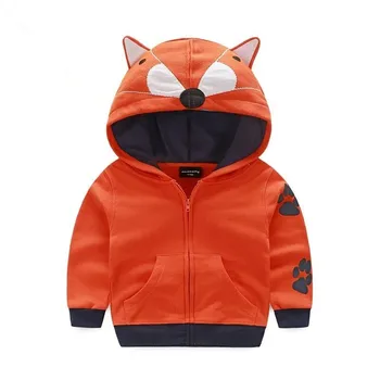 

2019 autumn children's jacket small boy cartoon tiger hat zipper shirt