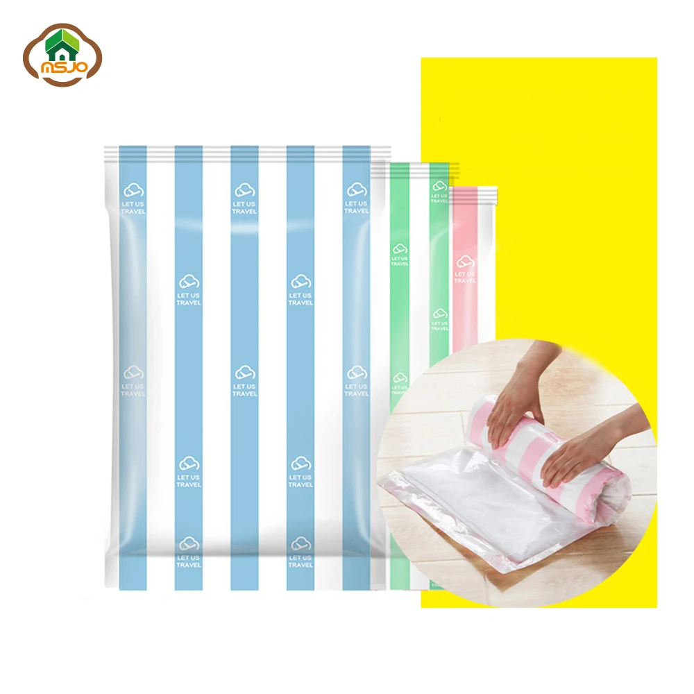 Msjo 2PCS Vacuum Bags For Clothes Border Foldable Compressed Organizer