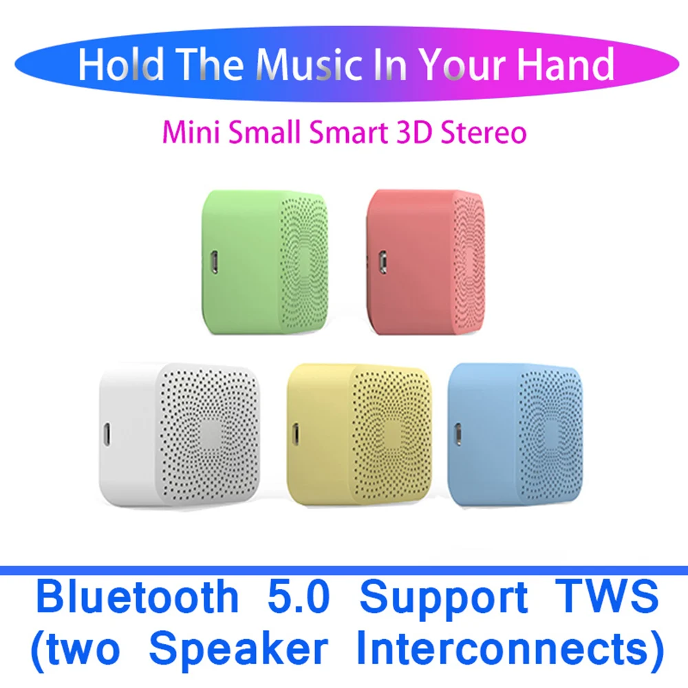 VAORLO Mini Bluetooth 5,0 портативный стерео объемный 3D HIFI супер бас беспроводной громкий динамик поддержка TWS для Xiaomi динамик