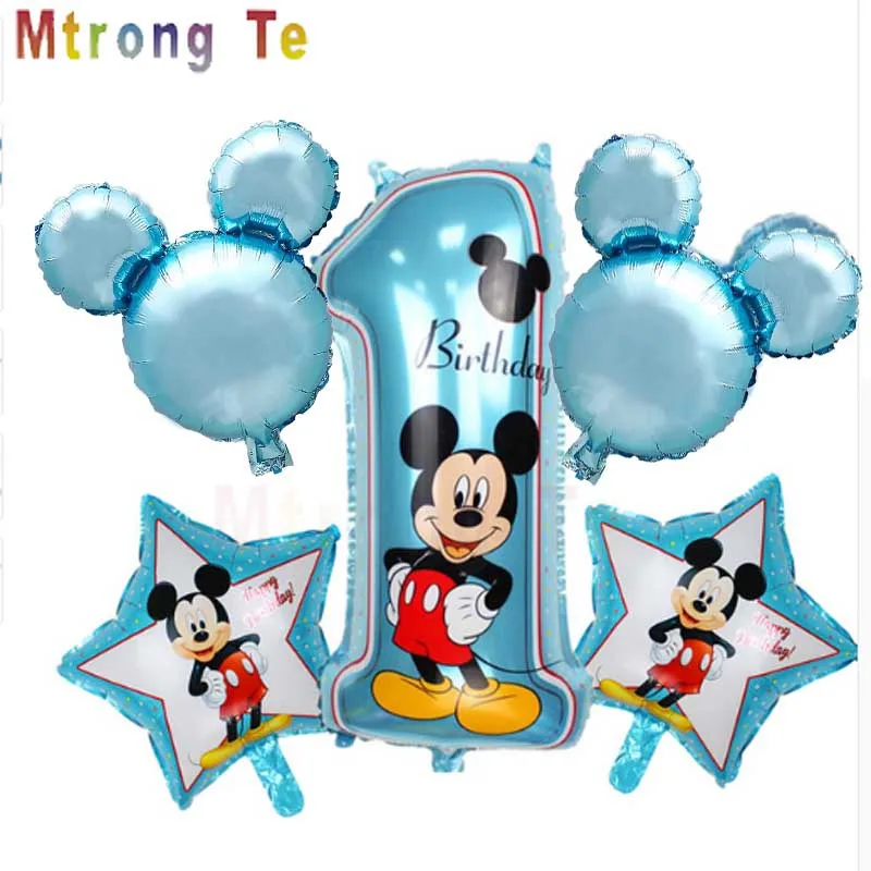 5 шт./компл. 1 Детские неоновые стикеры 1 Микки и Минни Маус воздушные шары для украшения праздников вечерние воздуха