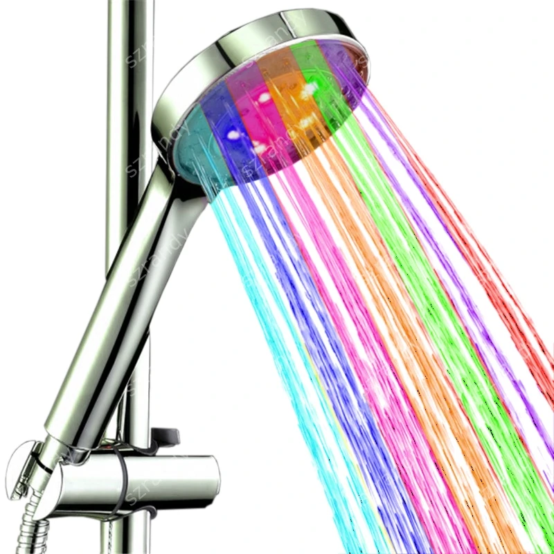 2016 Best Colorful 4 LED shower nozzle straight shank sprayerin Shower