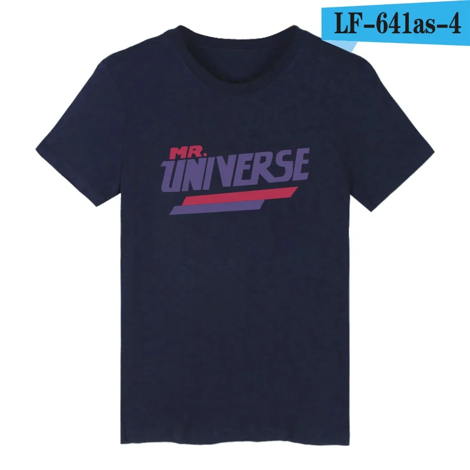 Стивен Вселенная мультфильм забавная футболка мужские футболки с коротким рукавом и аниме сахарная жизнь приключения хрустальные драгоценные камни футболки XXS 4XL - Цвет: navy blue