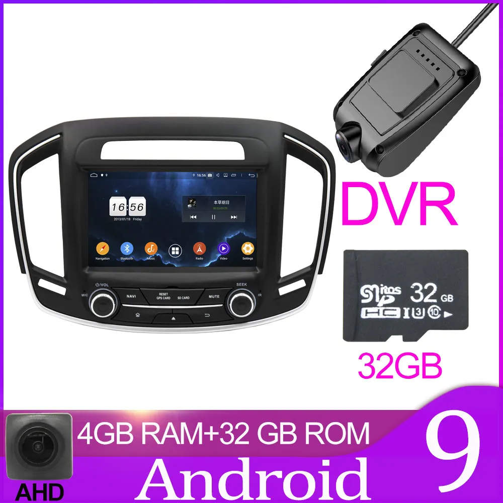 Owtosin Восьмиядерный Android 9,0 Автомобильный DVD Радио для Buick Regal Vauxhall Insignia/Opel Insignia Автомобильный gps навигатор - Цвет: 32GB With DVR