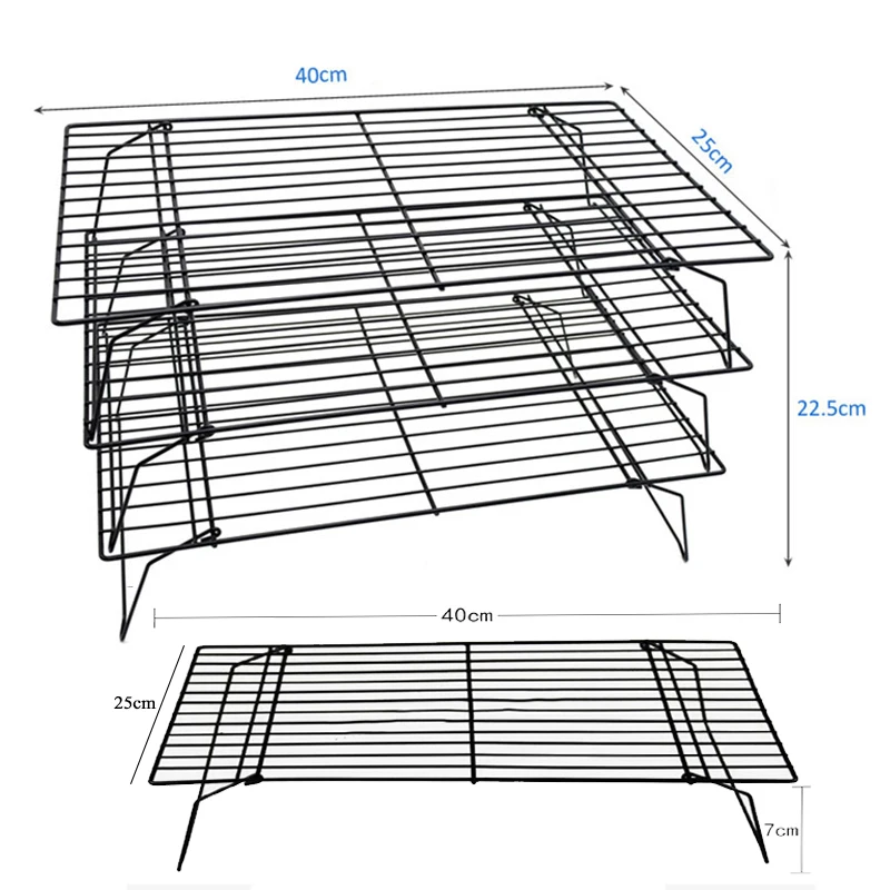 3 шт./компл. антипригарным ноги металлическая стойка для охлаждения торта сетка противень Печенье Хлеб сушки стенд держатель охладителя для выпечки Инструменты