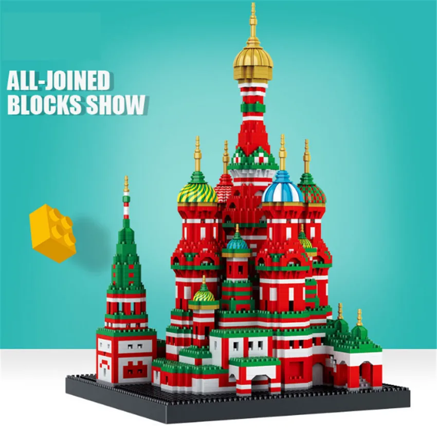 

New Balody Architecture Bricks Diamond Mirco Building Blocks 315mm Russia Moscow Vasily Church Toys for Kids Educational Toy