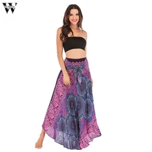 Женские Длинные хиппи богемные цыганские Бохо Цветы Эластичные Цветочные hliner юбка