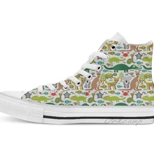 Австралия коала змея черепаха крокодил кенгуру Динго Высокие парусиновые туфли на плоской подошве; повседневная обувь на заказ; Прямая