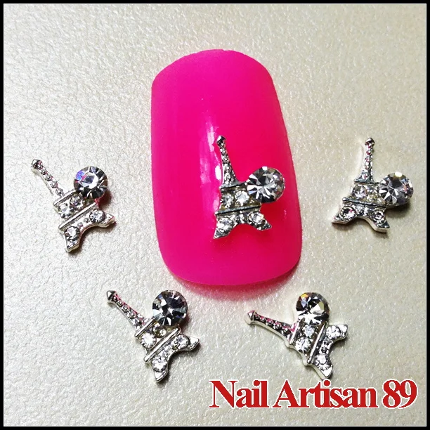 3D Alloy Eiffel Tower Decoration with A Bold Rhinestone 20psc/lot Size: 9*7mm #B330 | Красота и здоровье
