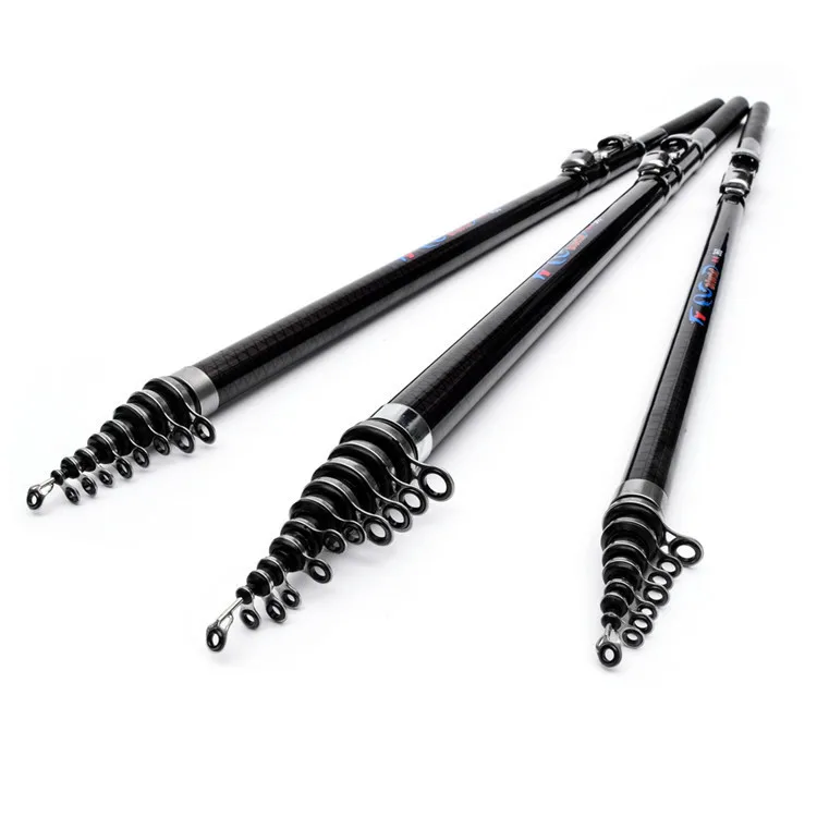 Black 2.7m - 6.3M Rock Spinning Fishing Rod 2.2-3KG Test M Power 99% Carbon Telescopic Fishing Rod Carp Rock Rod Spinning Rods -