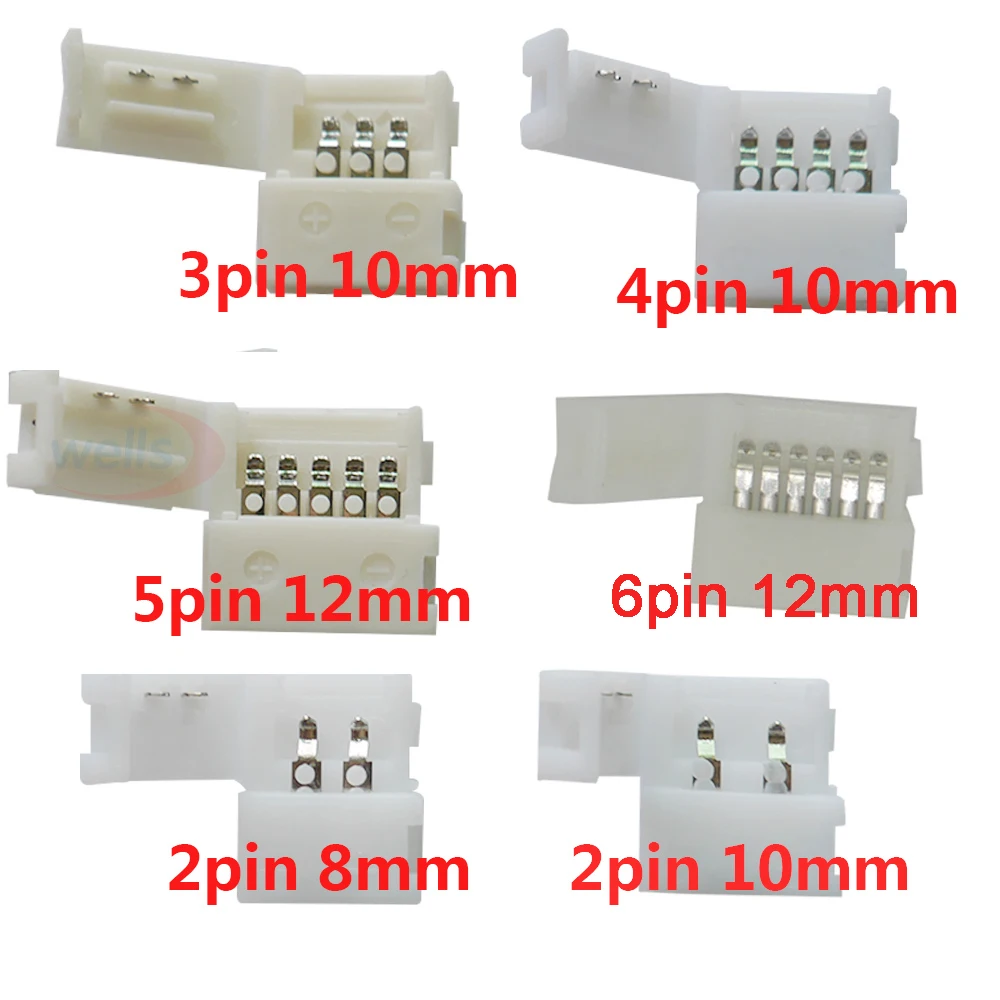 

Free Shipping 5pcs 2pin 3pin 4pin 5pin 6pin led connector Clip, for 5050 3528 3014 WS2812b LED Strip light
